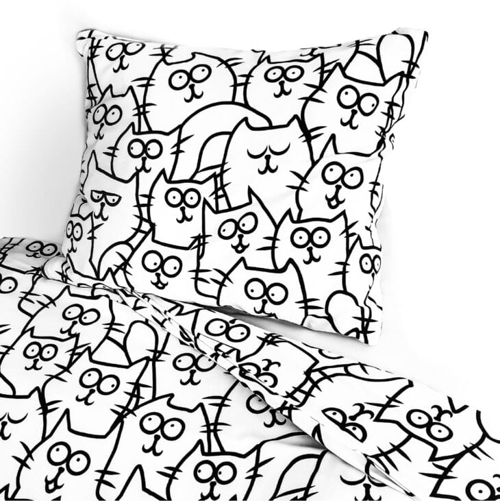 Poszewka na poduszkę i kołdrę dzikie plądy pattern w koty