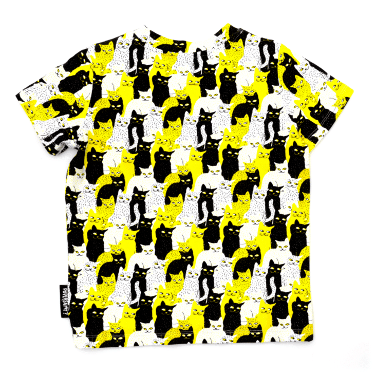 t-shirt trzy kolory żółty czarny biały dziecięcy